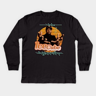 Ice cube \\ Retro art Kids Long Sleeve T-Shirt